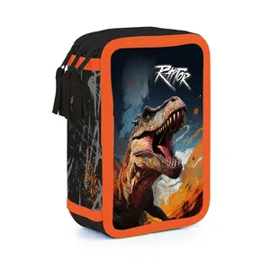 Federmäppchen, 3 Stück, leer, Dino